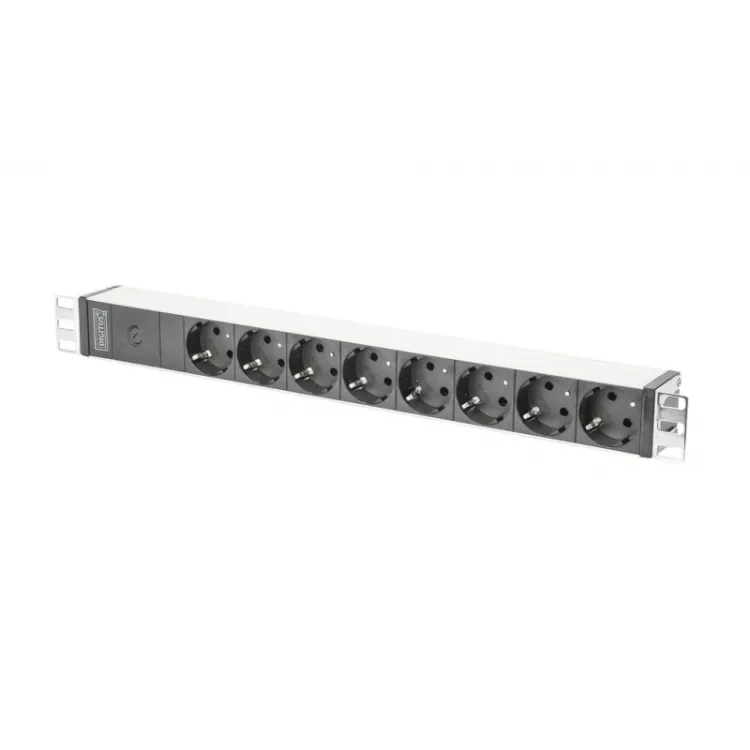 Digitus 1U Aluminium PDU, 19 rackmountable, 8x safety outlets 10A, C14, 2m, 2500W