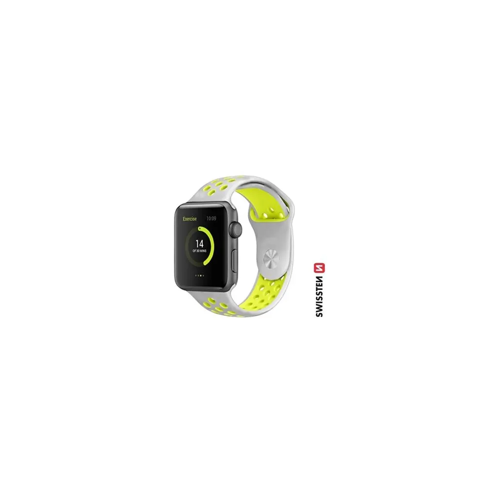 Swissten Nylon band for Apple watch, shiny green (42, 44, 45, 49) mm
