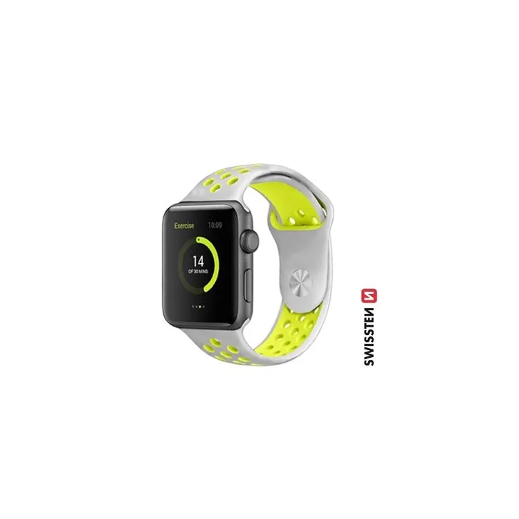 Swissten Nylon band for Apple watch, shiny green (42, 44, 45, 49) mm