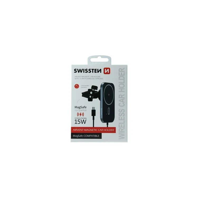 Swissten Car holder magnetic with wireless charger 15W (MagSafe compatible)
