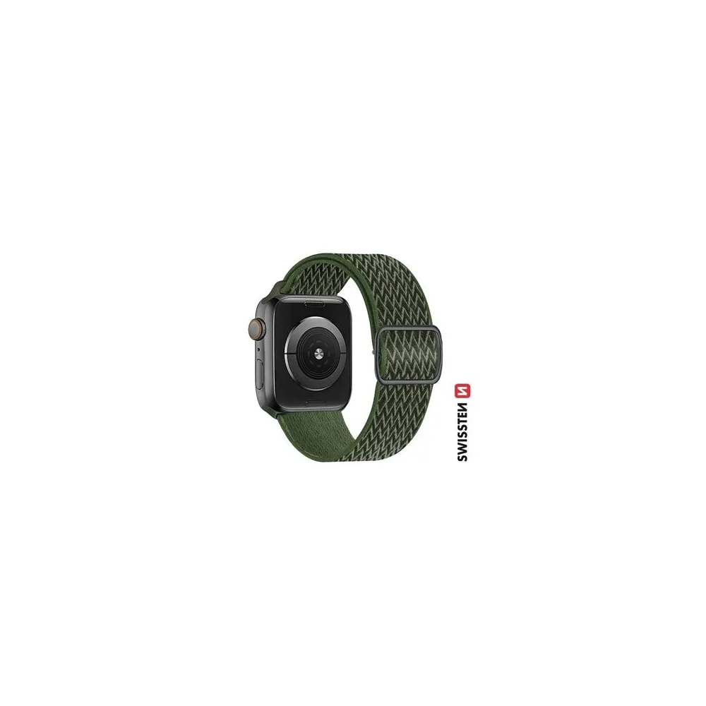Swissten Nylon band for Apple watch, khaki, with buckle (42, 44, 45, 49) mm