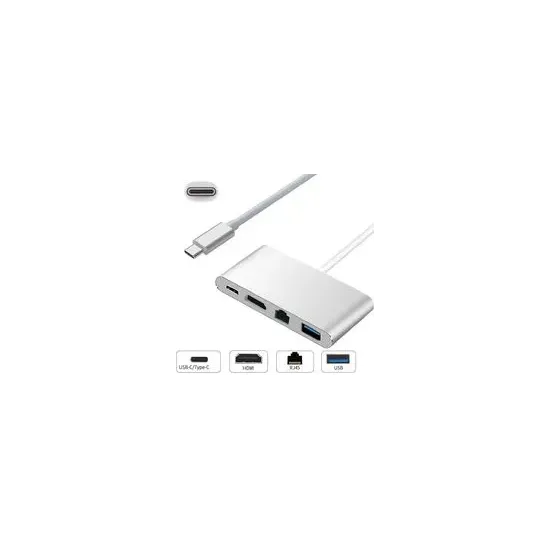 E-GREEN Adapter USB 3.1 tip C (M) - HDMI +USB 3.0 +Tip
