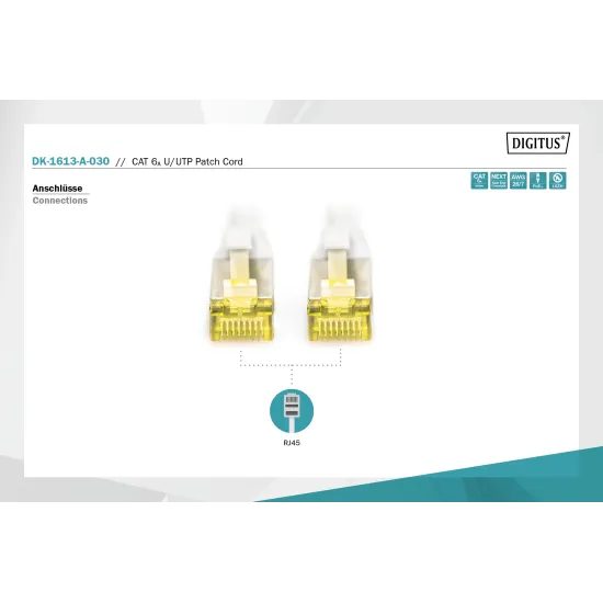 Digitus Kabl UTP patch CAT6A 3m sivi