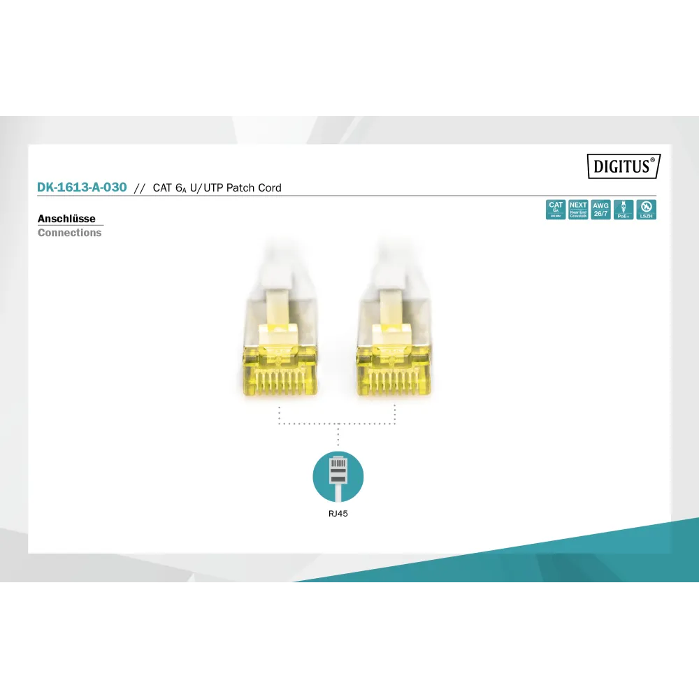 Digitus Kabl UTP patch CAT6A 3m sivi