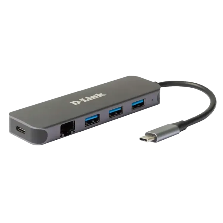 .D-Link HUB DUB-2334 5 -in-1 USB-C Hub with Gigabit Ethernet and Power Delivery