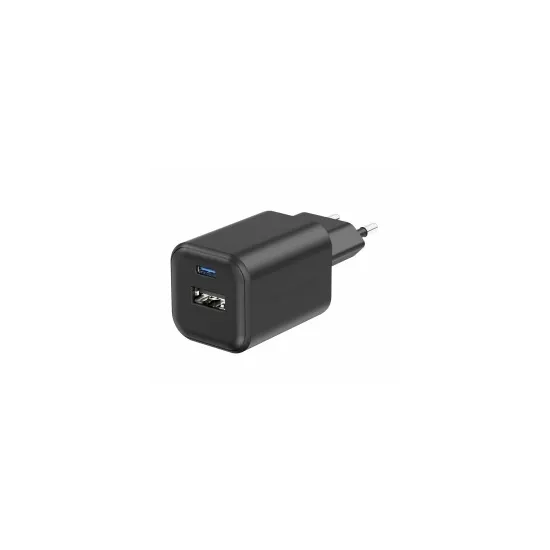 Swissten Travel Charger GaN 1x USB-C 45W PD + 1x USB-A 18W QC Black