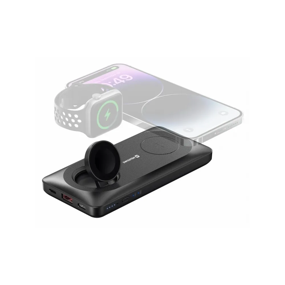Swissten Power bank 10000 mAh 2in1 For Apple Watch and Magsafe