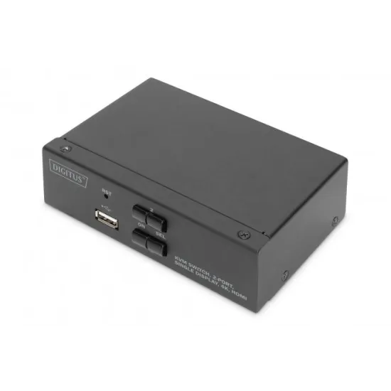 Digitus KVM Switch, 2 Port, Single Display, 4K, HDMI