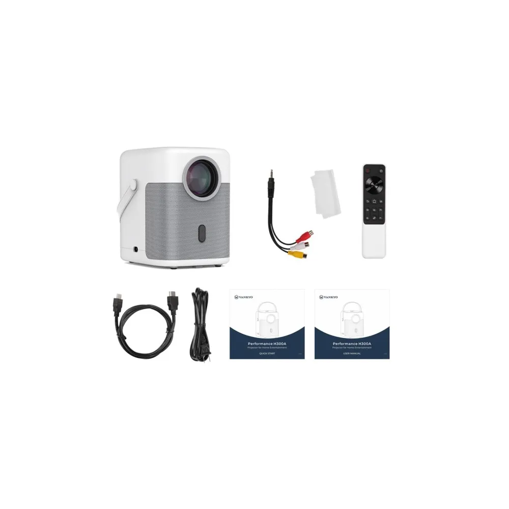 Vankyo Projektor H300A, FHD,220 ANSI,BT 5.1,Wifi 6,Android 9.0 1G + 8G,Speaker 5W,HDMI,AV,USB
