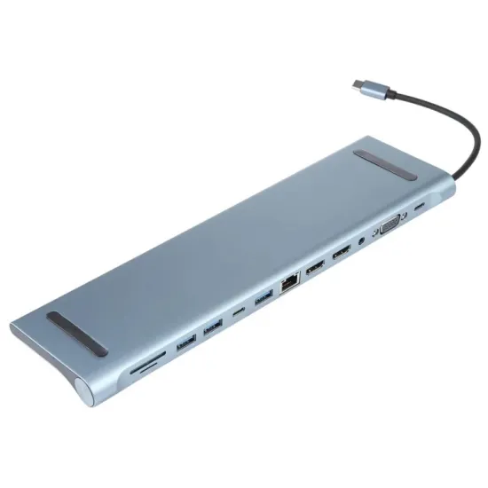 E-GREEN Adapter USB 3.1 tip C (M) - 2 x HDMI + VGA + 2x 3.0 usb