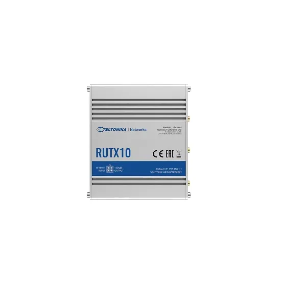 Teltonika Industrial VPN WiFi Router RUTX10, 4x Gigabit LAN, Wave-2 802.11ac Dual Band WiFi with speeds up to 867 Mbps, Quad cor