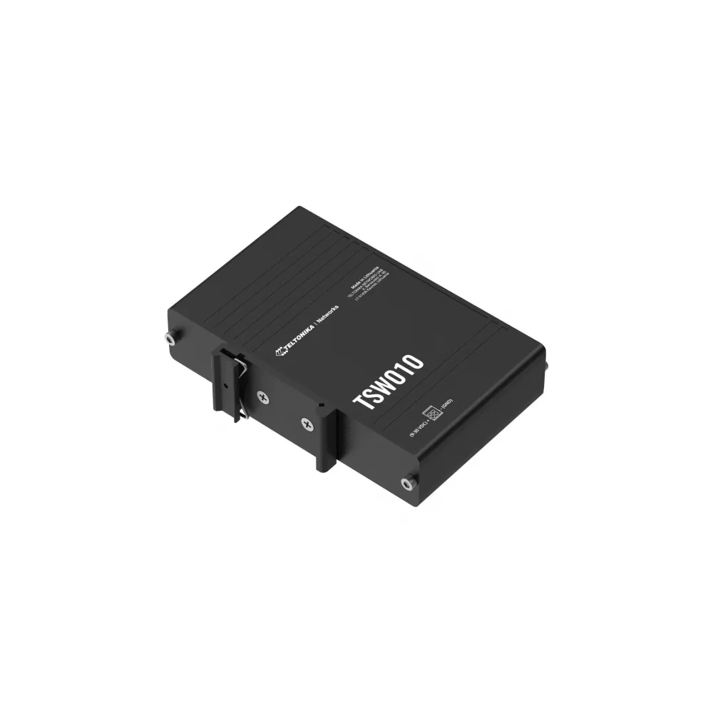 Teltonika Switch TSW010, 5x 10/100Mbps RJ45 ports, unmanaged, plug-and-play, compact industrial design