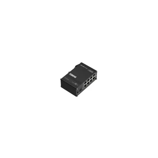 Teltonika Switch TSW040, 8x 10/100 ports, PoE+ (802.3af/at), unmanaged, plug-and-play, industrial design
