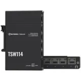 Teltonika Switch TSW114, 5x 10/100/1000Mbps RJ45 ports, unmanaged, plug-and-play, DIN rail mounting