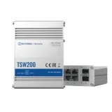 Teltonika Switch TSW200, 8x 10/100/1000Mbps RJ45 ports, PoE+ (802.3af/at), 2x SFP ports, unmanaged, plug-and-play, industrial de