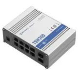 Teltonika Switch TSW200, 8x 10/100/1000Mbps RJ45 ports, PoE+ (802.3af/at), 2x SFP ports, unmanaged, plug-and-play, industrial de