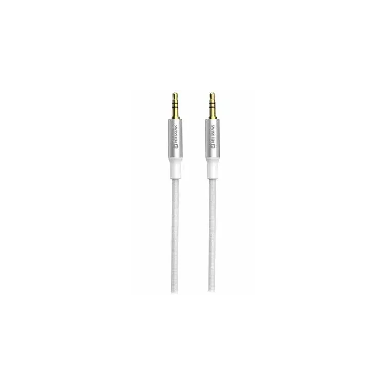 Swissten Audio kabl Textile Jack (male) / Jack (male) 1,5 M White