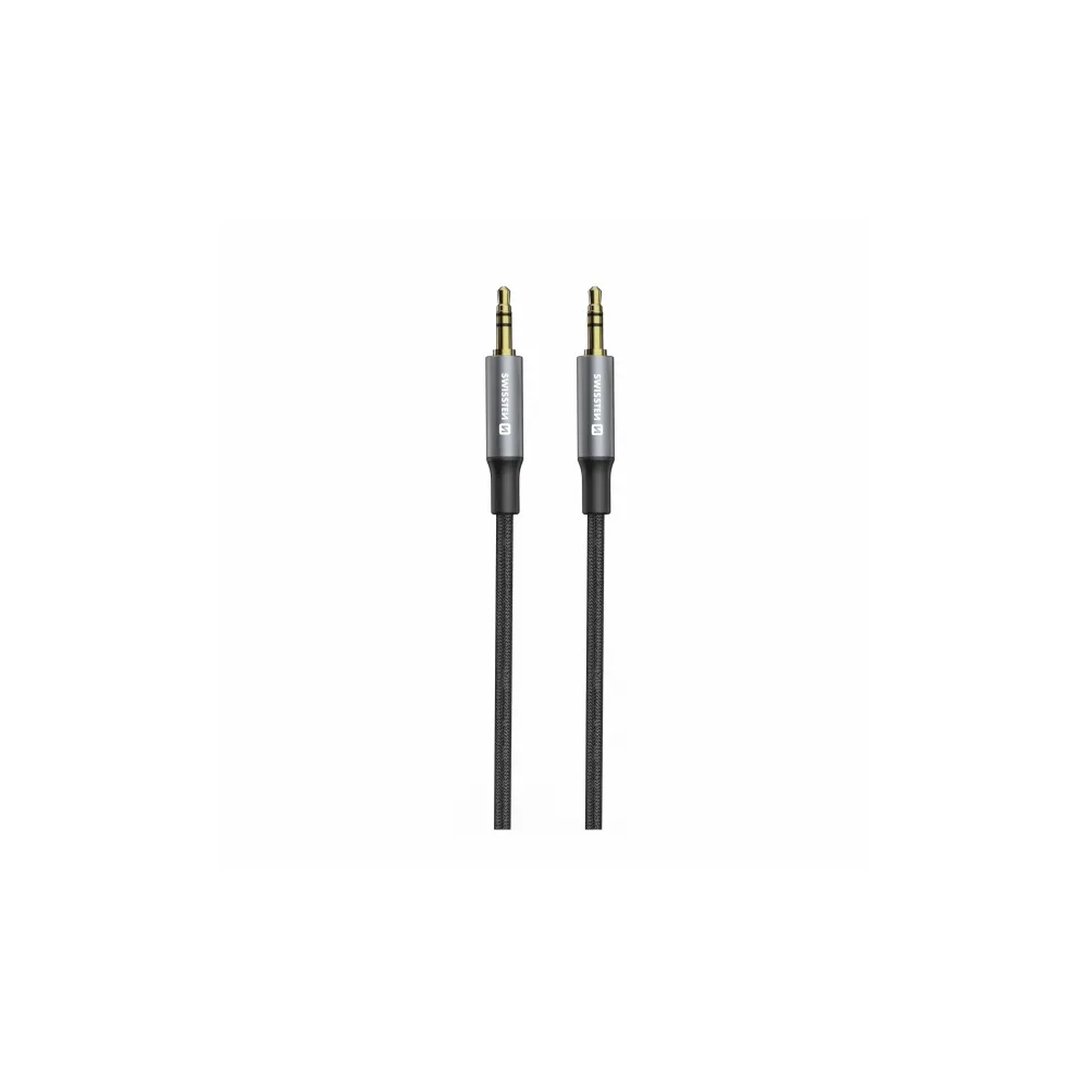 Swissten Audio kabl Textile Jack (male) / Jack (male) 1,5 M Black