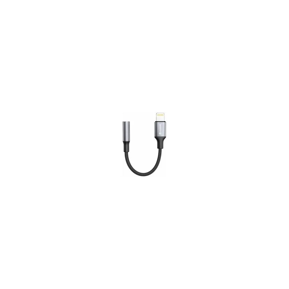 Swissten Audio kabl Textile Lightning (male) / 3.5mm AUX 0,15 M Black