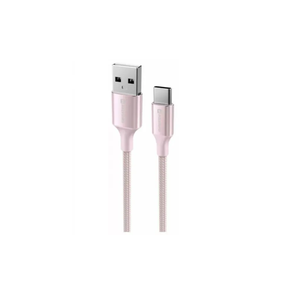 Swissten Data cable textile II USB / USB-C 1.5m Pink
