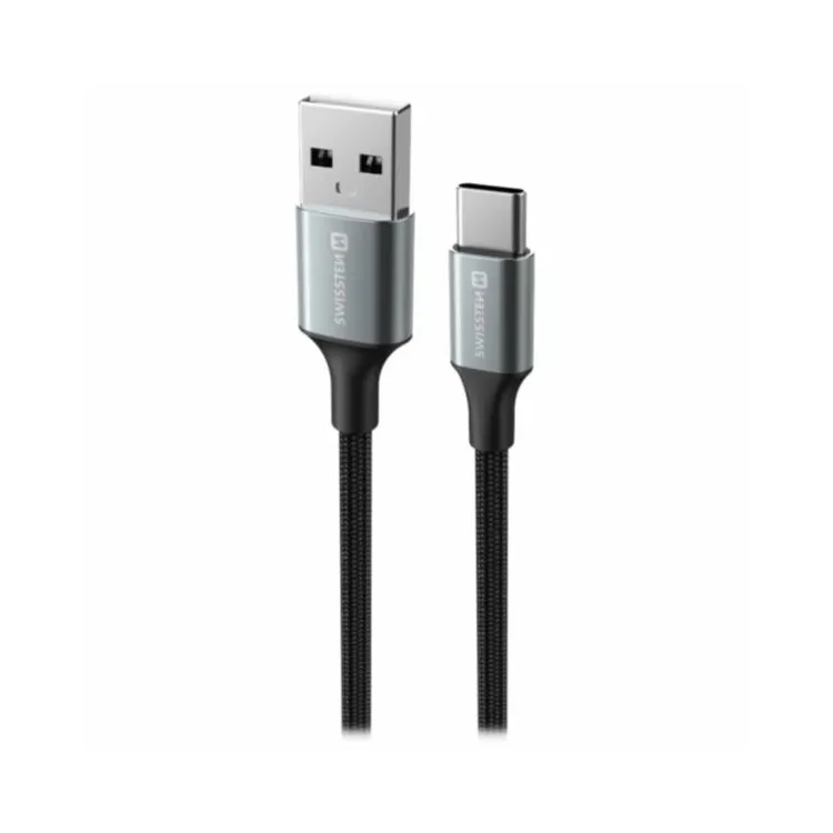 Swissten Data cable textile II USB / USB-C 1.5m Black