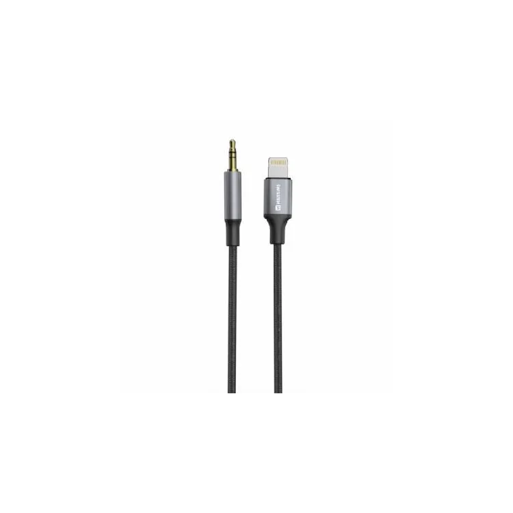 Swissten Audio adapter textile Lightning (male) / 3.5mm Jack (male) 1.5m Black