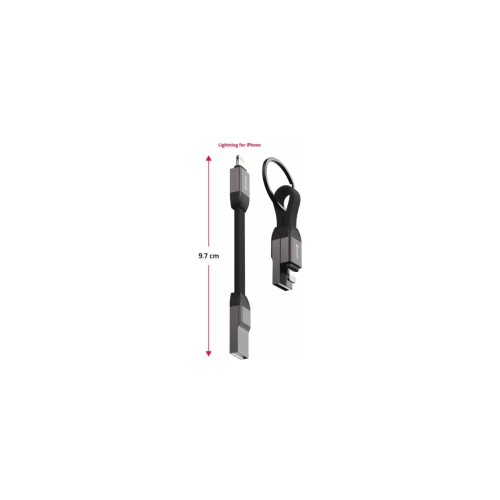 Swissten Kabl Magnetic keychain USB-A/ Lightning 9.7cm