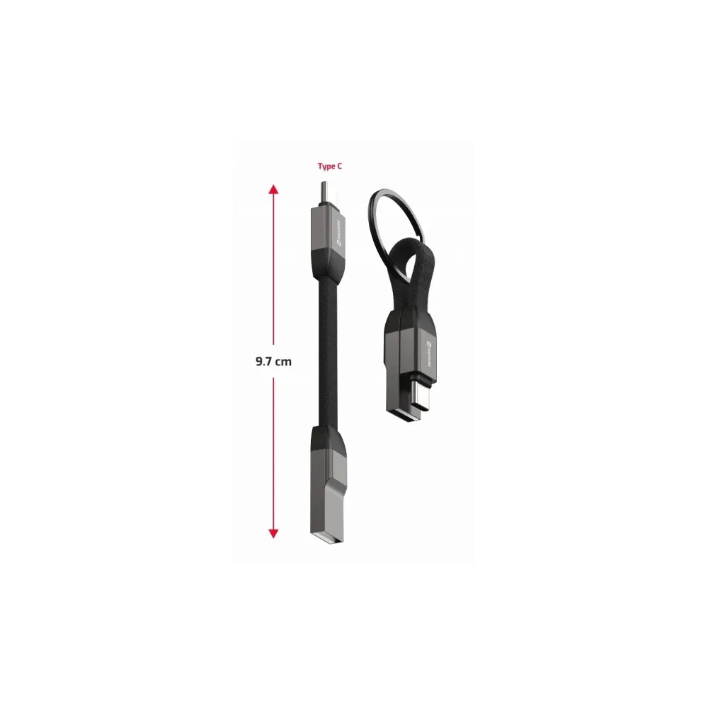 Swissten Kabl Magnetic keychain USB-A/ USB-C 9.7cm