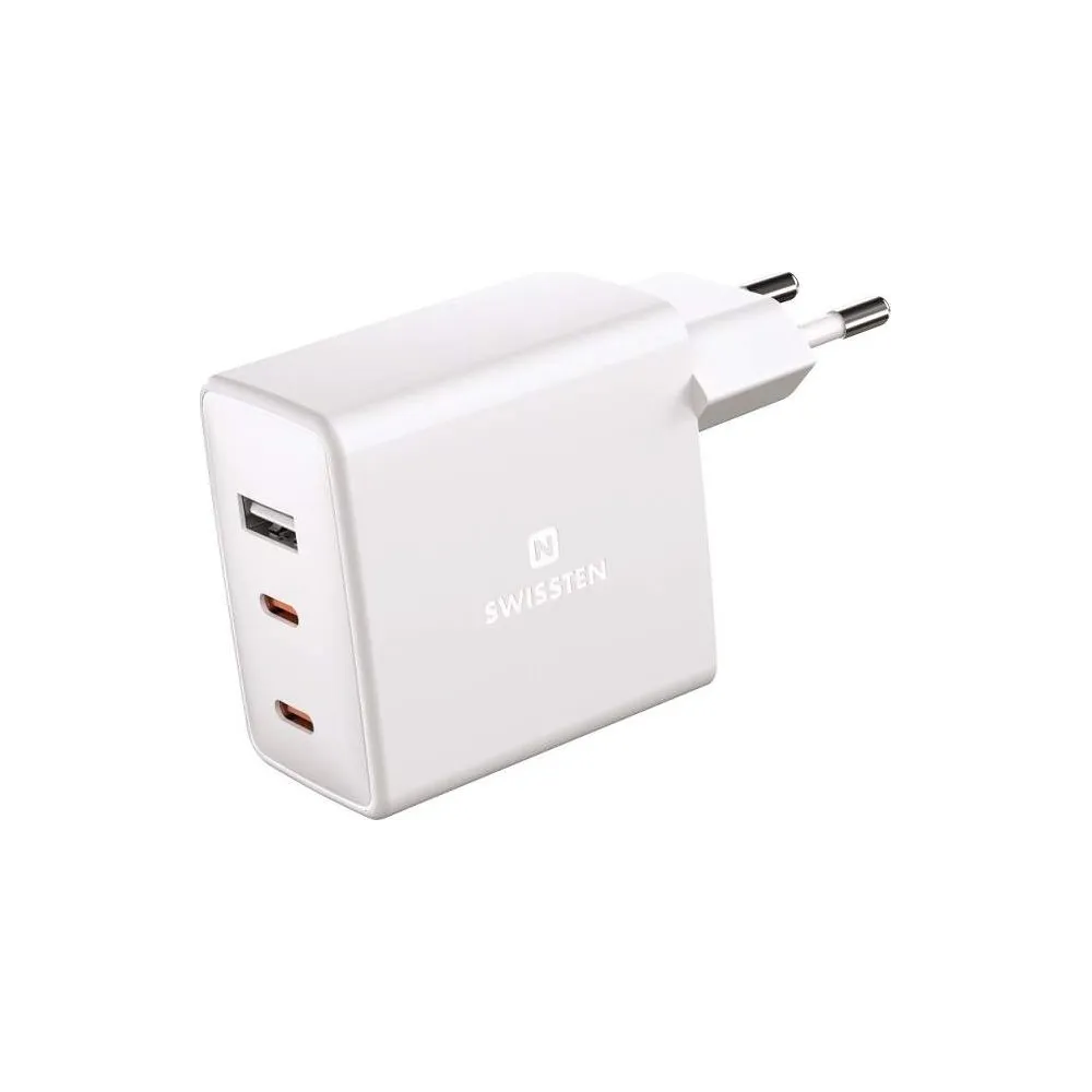 Swissten Travel Charger GaN 2x USB-C + 1x USB 70W