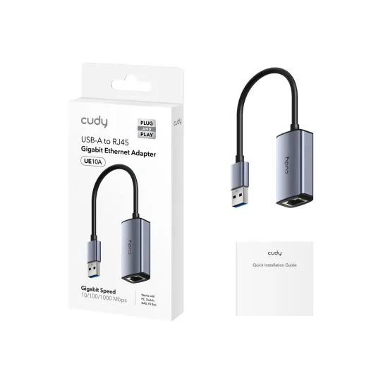 CUDY Mrezni adapter UE10A USB-A 3.0 - RJ45 Gigabit, Metal