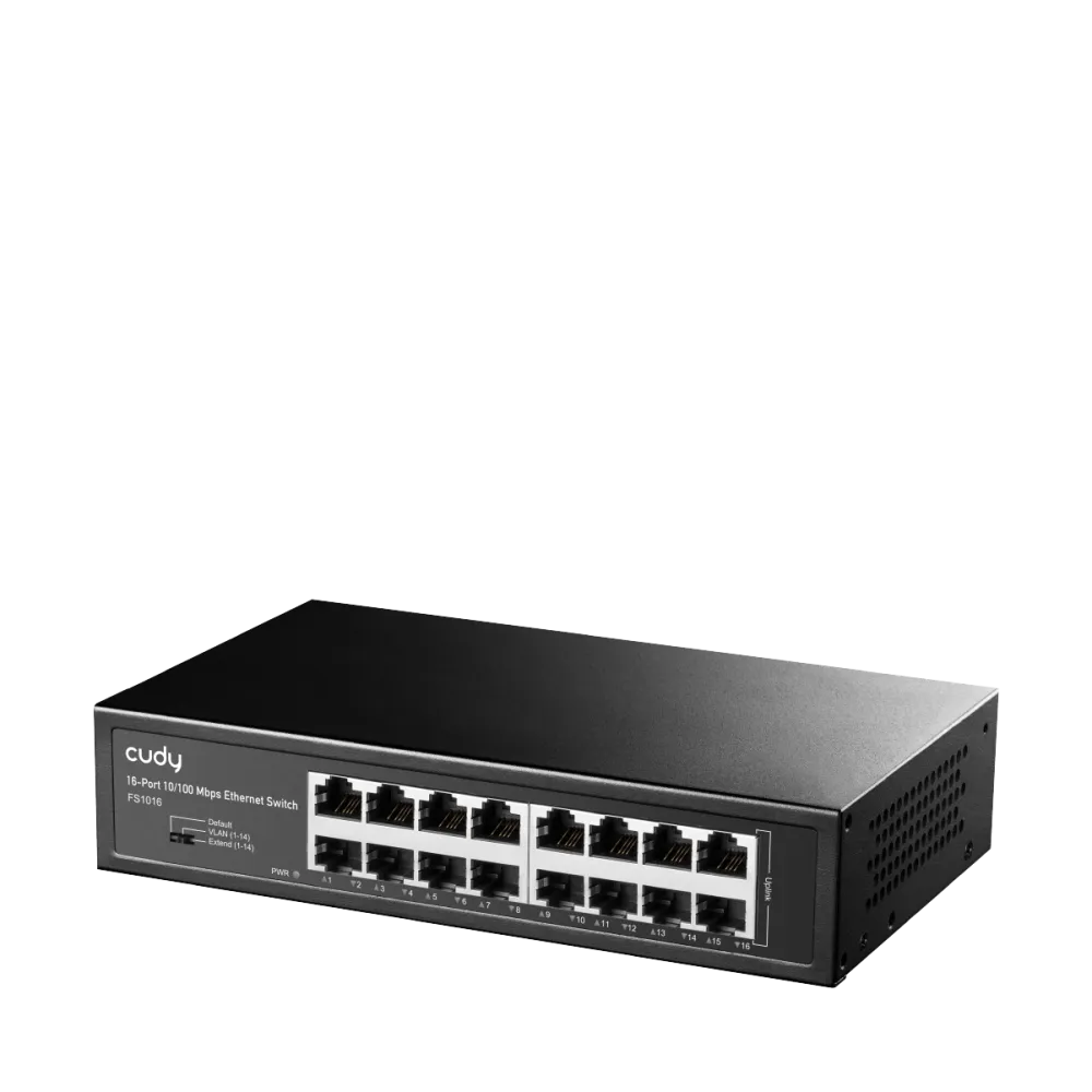 CUDY Switch FS1016, 16x 10/100Mbps RJ45 ports, unmanaged, plug-and-play, metal housing, rackmount