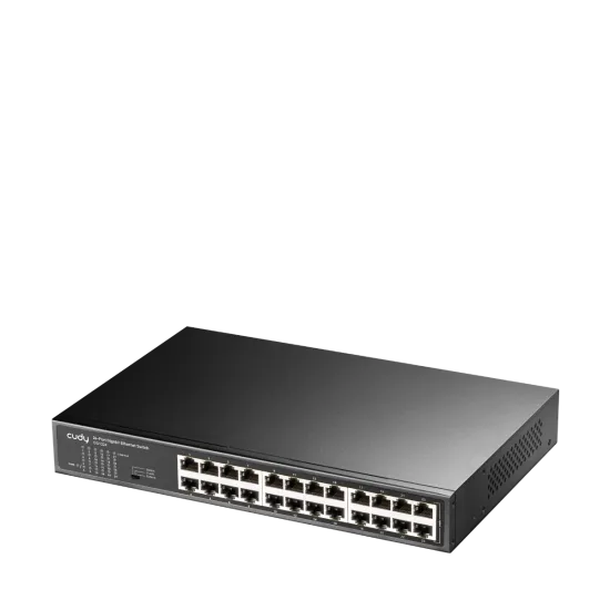 CUDY Switch GS1024, 24x 10/100/1000Mbps RJ45 ports, unmanaged, plug-and-play, metal housing, rackmount