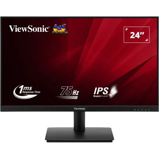 ViewSonic Monitor 23.8 VA240-H-2, 1920×1080 (FHD), IPS panel, 100Hz, 1 ms, 1300:1, 250 cd/m², HDMI + VGA, zvučnici ne, hub ne, V