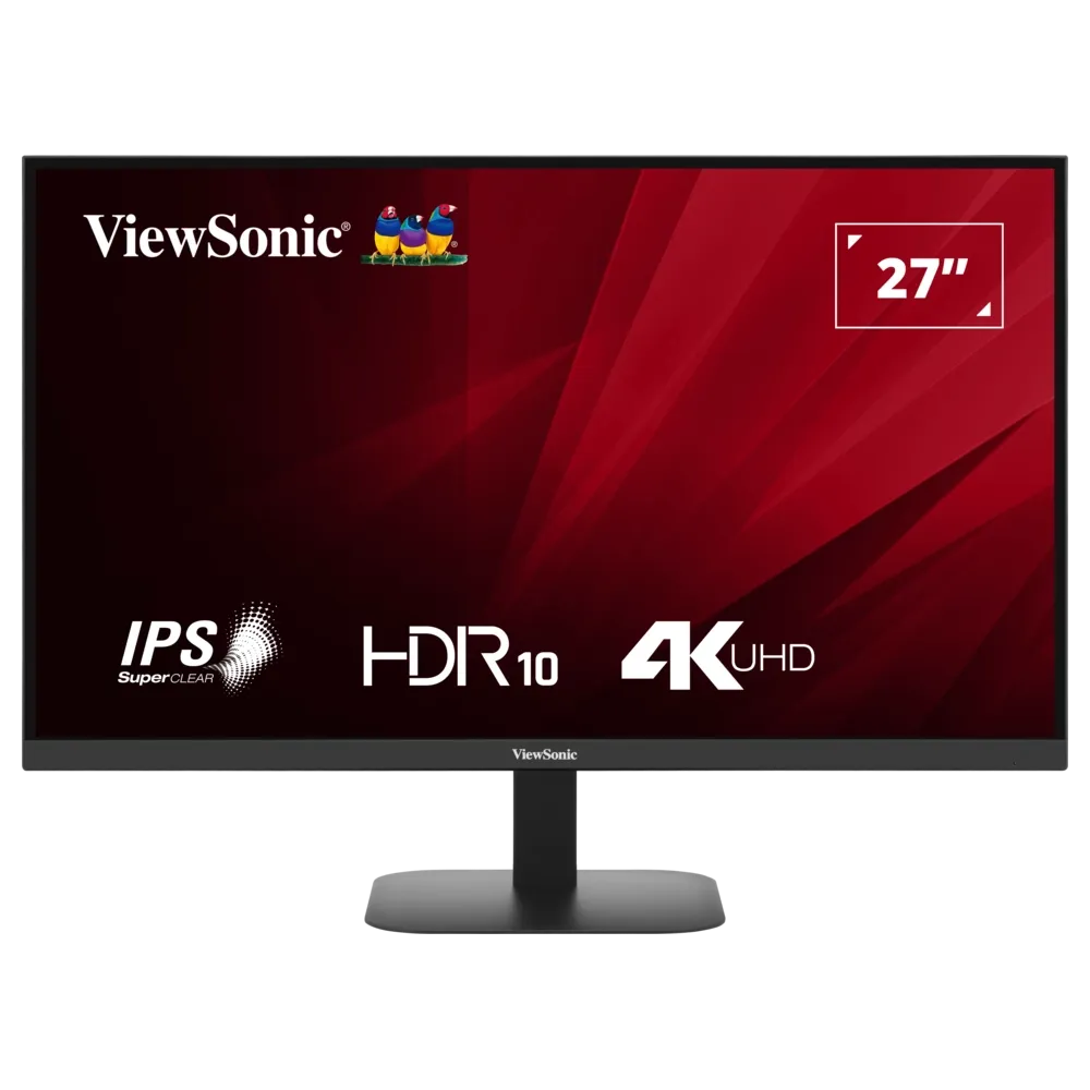 ViewSonic Monitor 27 VA2708-4K-HD, 3840×2160 (4K UHD), SuperClear IPS panel, 60Hz, 4 ms, 1200:1, 250 cd/m², 2x HDMI + DisplayPor