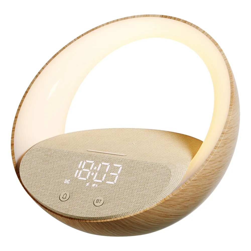 Moye Aurora Glow Lamp with Clock, Wireless speaker and Wi-Fi charger
