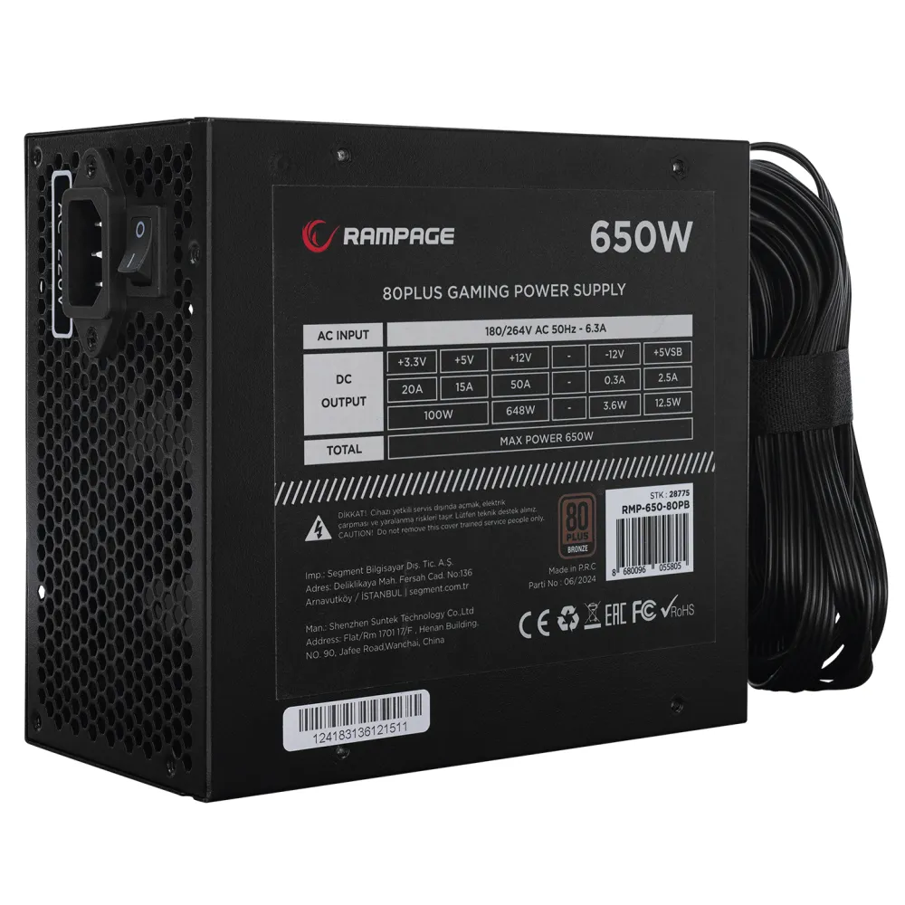 Rampage Napajanje RMP-650-80PB 650W 80+ Bronze