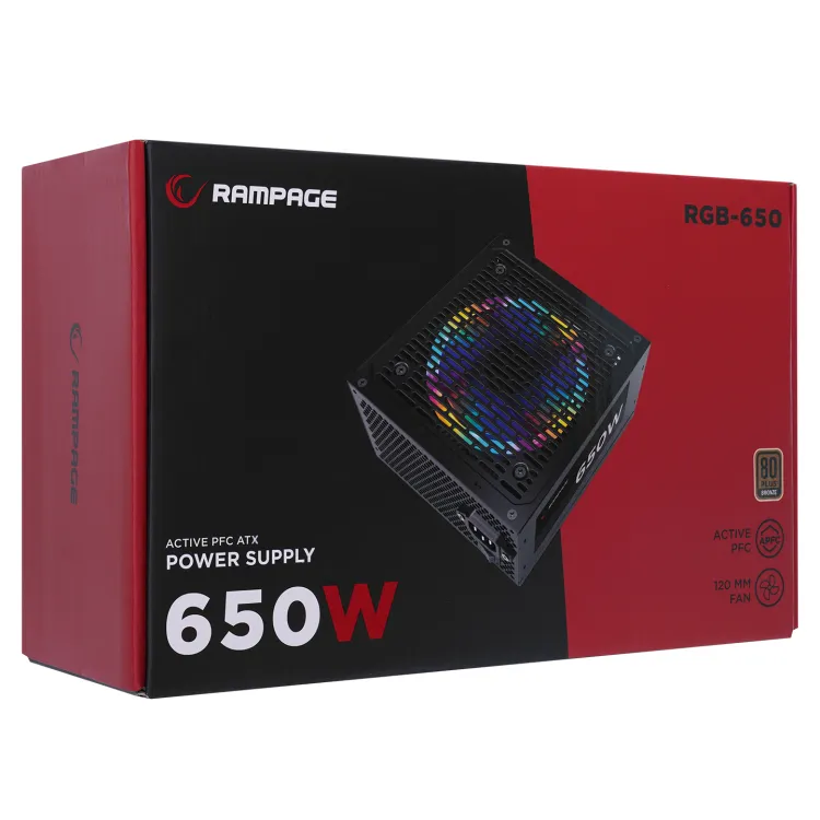 Rampage Napajanje RGB-650 650W 80+ Bronze RGB