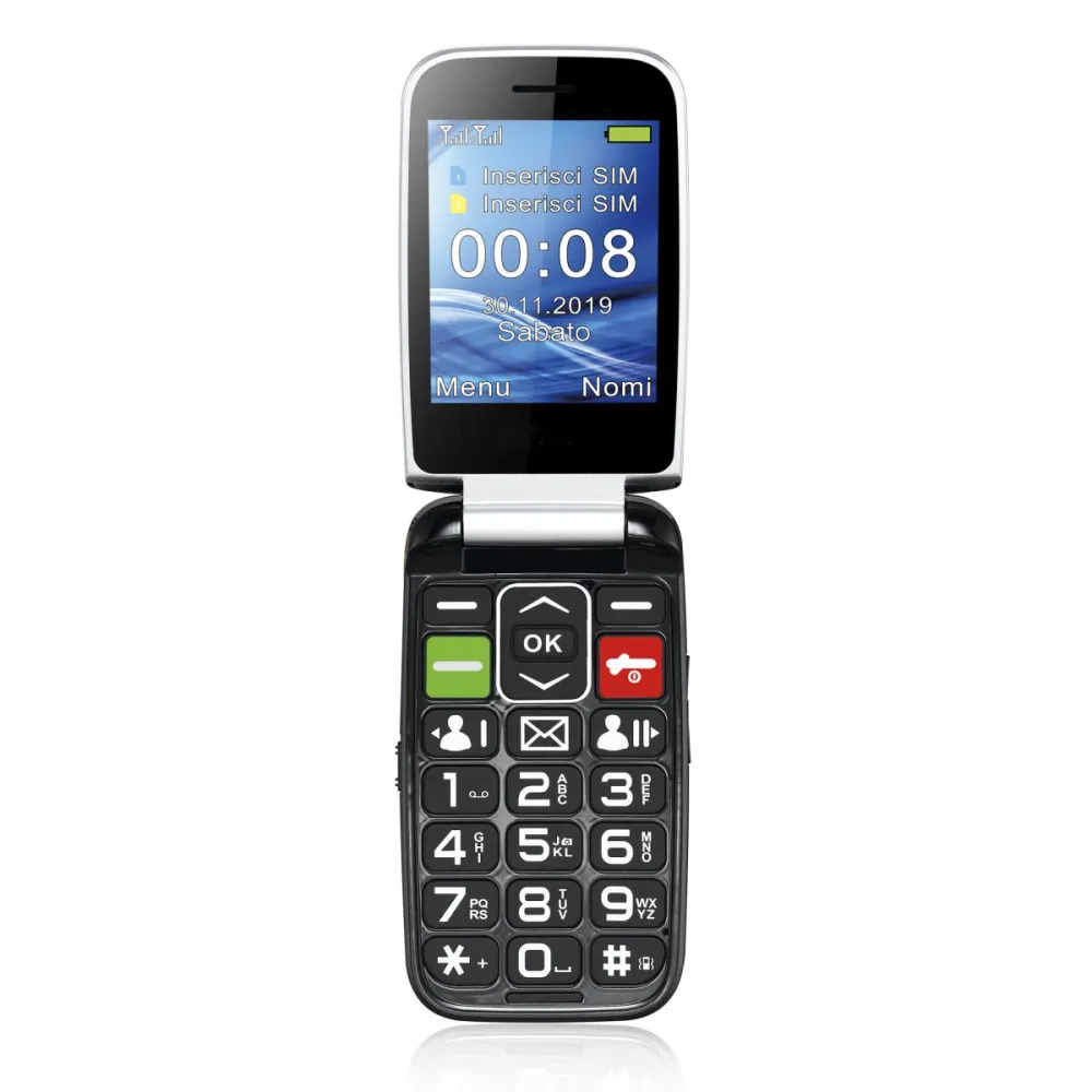 MeanIT Mobilni telefon SENIOR Flip Max-Crni