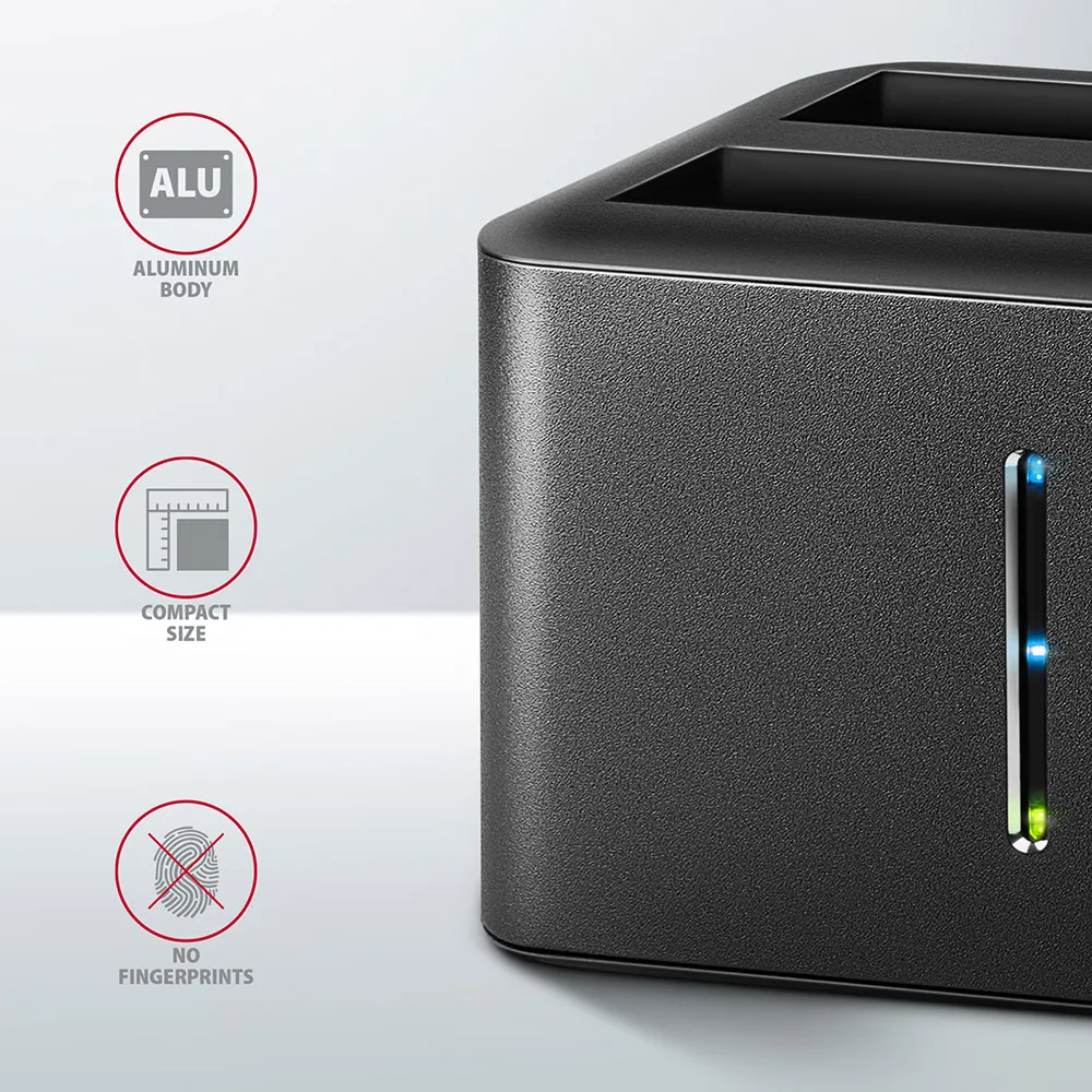 Axagon Dock 2x2.5 , USB 3.2, metal, disk cloning
