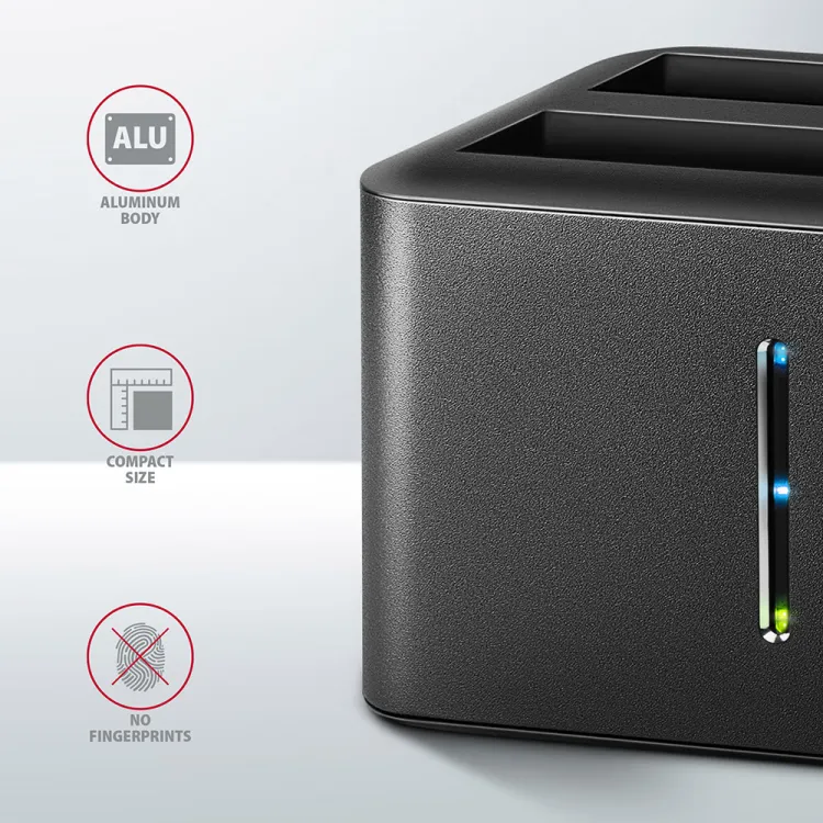 Axagon Dock 2x2.5 , USB 3.2, metal, disk cloning