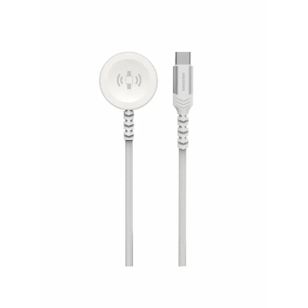 Swissten Punjač za Apple watch magnetic, USB-C 1.2m White