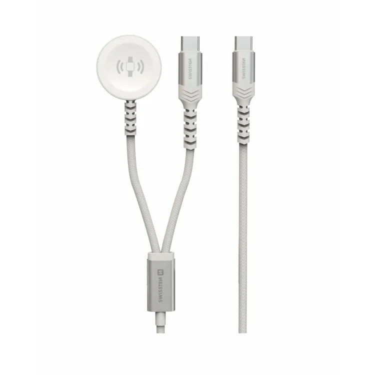 Swissten Kabl 2in1 punjač za Apple Watch i USB-C, USB-C 1.2m White