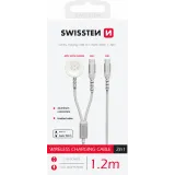 Swissten Kabl 2in1 punjač za Apple Watch i USB-C, USB-C 1.2m White