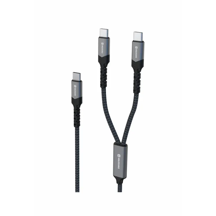 Swissten Kabl 2in1 100W USB-C/ 2x USB-C 1.5m Black