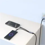 Swissten Kabl 2in1 100W USB-C/ 2x USB-C 1.5m Black