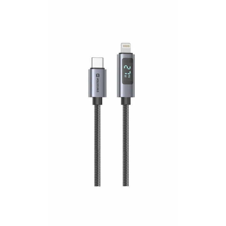 Swissten Kabl USB-C/Lightning sa LCD 1.5m