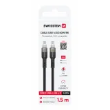 Swissten Kabl Data Video USB-C 4.0 – 240W, 40Gbps, 8K 60Hz, 1.5m Black