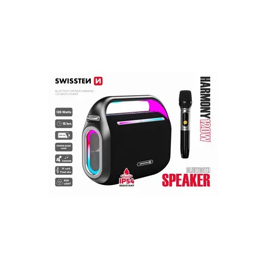 Swissten Zvučnik Bluetooth Harmony 120W Black