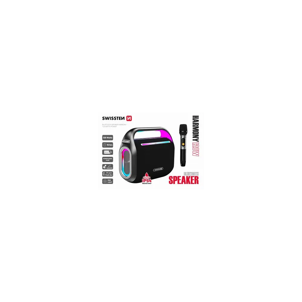 Swissten Zvučnik Bluetooth Harmony 120W Black