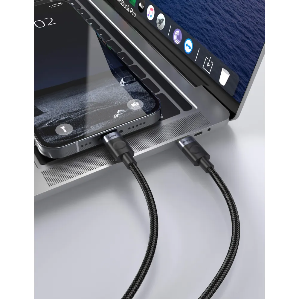 iPEAX Kabl Textile Type-C/Type-C 1m, USB 2.0 Black